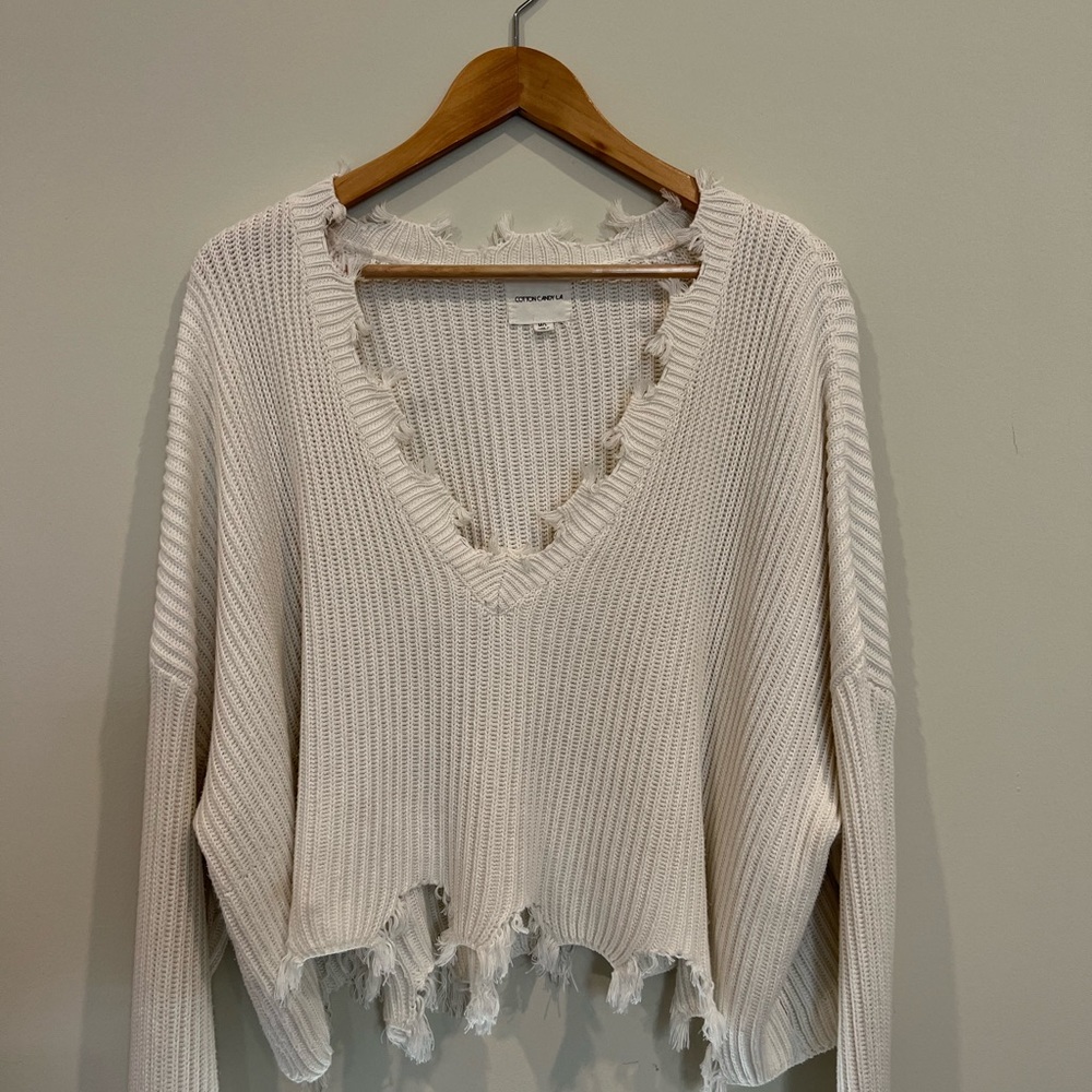 M/L Cotton Candy LA distressed sweater